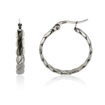 Slate by Rebl Wire Triple Hoop Earring  Silver Stripe Hoop, 30x3mm