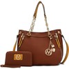 MKF Collection Lina Vegan Leather Shoulder Bag and Wallet by Mia K - Cognac - 2 of 4