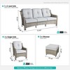 XIZZI 5 Pieces Wicker Furniture, Outside Conversation Set, 3-Seat Sofa with Cushion, High Back Rattan Chairs and Ottomans for Garden Backyard - 4 of 4
