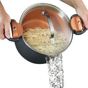 Gotham Steel 5 QT Multi Purpose Pasta Pot with Twist and Lock Handles - 1 of 4