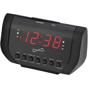 Supersonic SC-383U Dual Alarm Clock Radio with USB Charging Port : Target