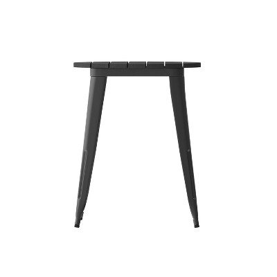 Black Round Poly Resin and Steel Indoor/Outdoor Dining Table
