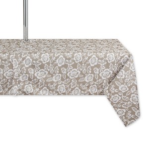 Design Imports  Stone Floral Print Outdoor Tablecloth With Zipper 60X120 - 1 of 4