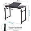 Overbed Table with Wheels, 31.5" Laptop Desk Cart, Table Over The Bed Table Adjustable Height and Length for Hospital and Home Use, Black - 2 of 4