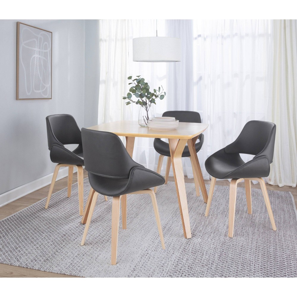 Photos - Dining Table Set of 2 Fabrico Dining Chairs Natural/Gray - LumiSource