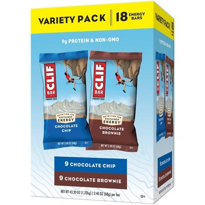 CLIF Bar Variety Pack Chocolate Chip and Chocolate Brownie Energy Bars - 43.2oz