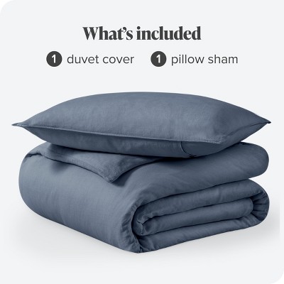 Indigo Twin/Twin XL Linen Duvet Cover Set with Pillow Sham