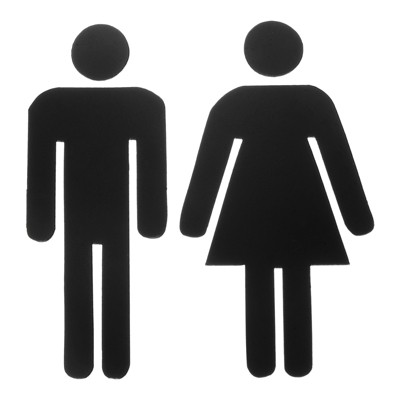 Unique Bargains Self-Adhesive Decor Business Men Women Restroom Sign 1 Set