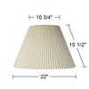 Springcrest Empire Lamp Shade Beige Pleated Large 10.75" Top x 22" Bottom x 15.5" High Spider Replacement Harp and Finial Fitting - 4 of 4