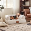 ATJafurn 33.9" Large Dog Couch White Faux Cashmere Pet Sofa for Large and Medium Dogs with Nameplate for Living Room Bedroom - 3 of 4