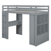 NicBex Twin Size Bunk Bed Loft Bed with Desk Wooden Bed Frame with Shelves, Drawers, Ladder and Full Length Guardrail, No Box Spring Required - 3 of 4