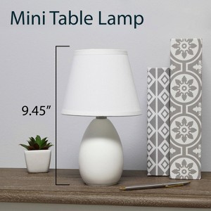 Simple Designs 9.45" Mini Egg Oval Ceramic Table Lamp with Matching Shade (Includes LED Light Bulb) - 1 of 4