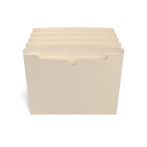 MyOfficeInnovations Manila File Jackets with Reinforced Tab Letter Size Flat 100/Box 293050 - 1 of 3