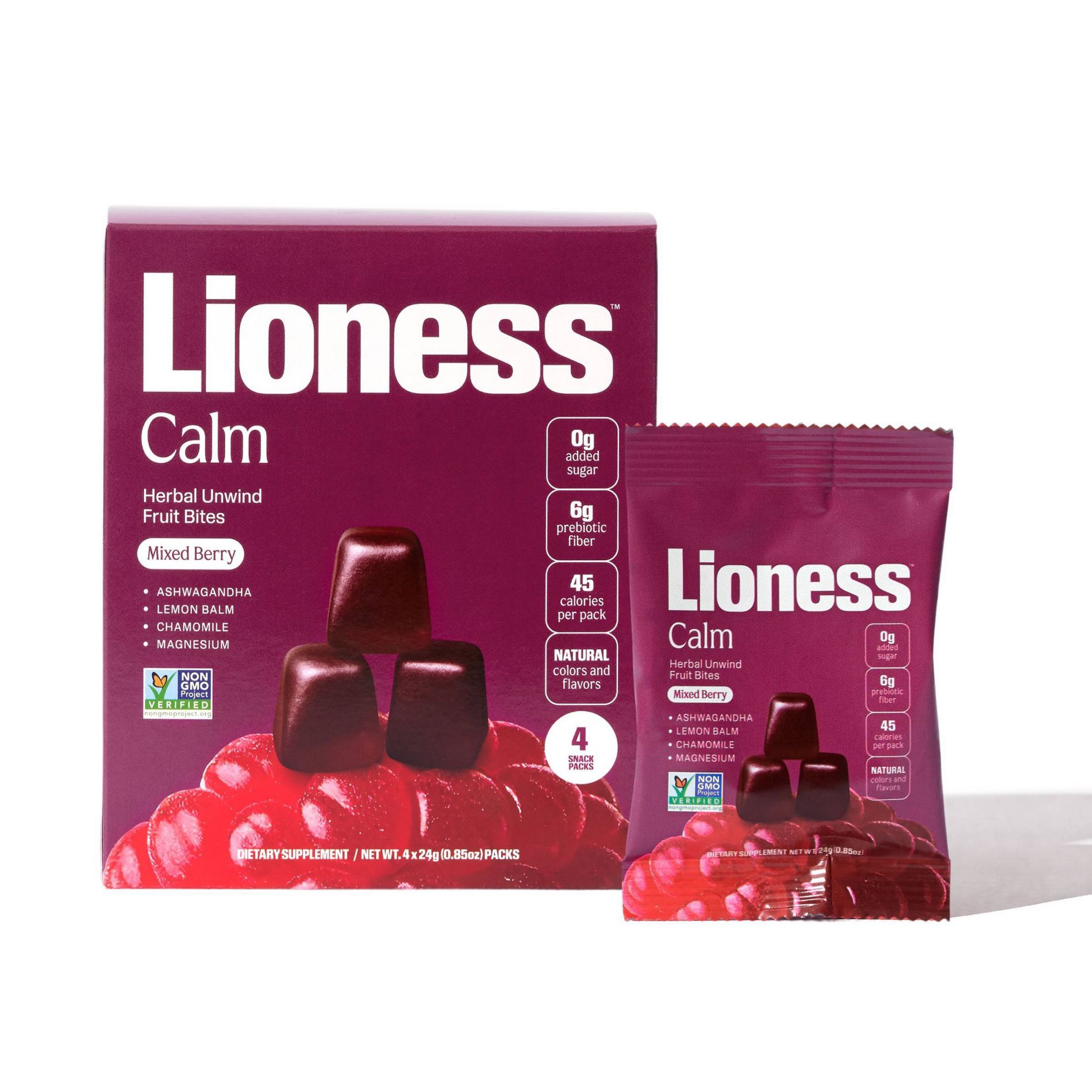 Lioness Calm Mixed Berry Fruit Snacks - 3.4oz/4ct