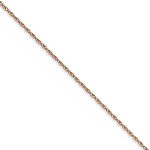 Black Bow Jewelry 0.7mm, 14k Rose Gold, Cable Rope Chain Necklace - 1 of 4