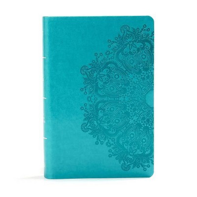 KJV Large Print Personal Size Reference Bible, Teal Leathertouch - by  Holman Bible Staff (Leather Bound)