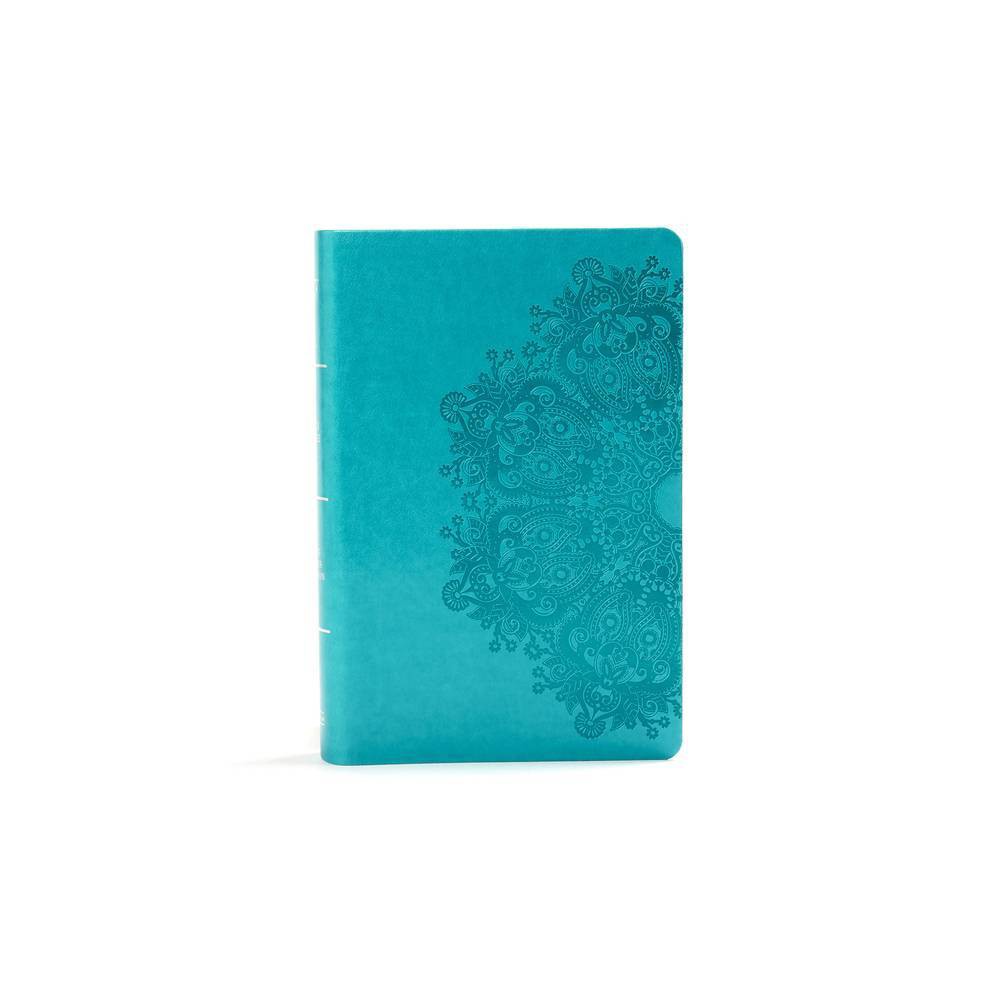 KJV Large Print Personal Size Reference Bible, Teal Leathertouch - by Holman Bible Publishers (Leather Bound)