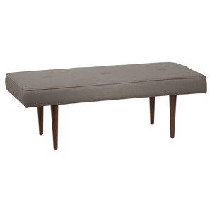 Eleanor Upholstered Tufted Bench - Gray Linen - Skyline Furniture