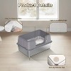 Stainless Steel Cat Litter Box with Lid, High Sided Tray with Scoop & Anti-Slip Mat, Easy Clean - 4 of 4