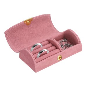 Unique Bargains Portable Soft Arched Design Small Travel Jewelry Box for Rings Necklace - 1 of 4