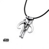Adult Star Wars Mandalorian Symbol Pendant with Leather Cord Necklace - 2 of 2