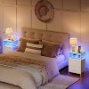 MaseiKar Nightstand with Charging Station, Bedside Table with LED Lights and 2 Fabric Drawers, End Table with 2 AC Outlets and USB Port - 4 of 4