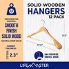 Lifemaster Solid Wooden Hangers for Clothes - Heavy Duty Suit Hanger Set with Chrome 360° Swivel Hook- Wide Shoulder Wooden Coat Hangers - image 2 of 4