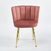 Pink 2-piece set of modern dining chairs with comfortable velvet backrests - 4 of 4