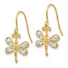 Black Bow Jewelry 15mm Two Tone Dragonfly Dangle Earrings in 14k Gold - 2 of 4