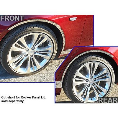 QAA is Compatible with 2016-2020 Cadillac CT6 4 Piece Stainless Wheel Well Accent Trim, 0.875" Width
