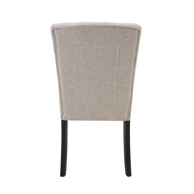 Beige Linen Upholstered Tufted Side Chair Set