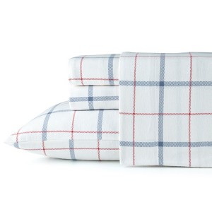 Pointehaven 180 GSM Brushed Cotton Printed Soft Flannel Deep Pocket Oversized Sheet Set - 1 of 4
