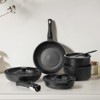 Kumasinova 12-Piece Non-Stick Granite Pots Set,7-10" Cookware Set with Saucepans,Frying Pan,Saute Pan,Lids and Silicone Utensils,Non-Toxic,Black - 4 of 4