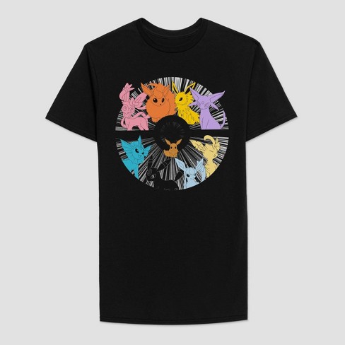 Men's Pokemon Eevee Short Sleeve Graphic T-shirt - Black : Target