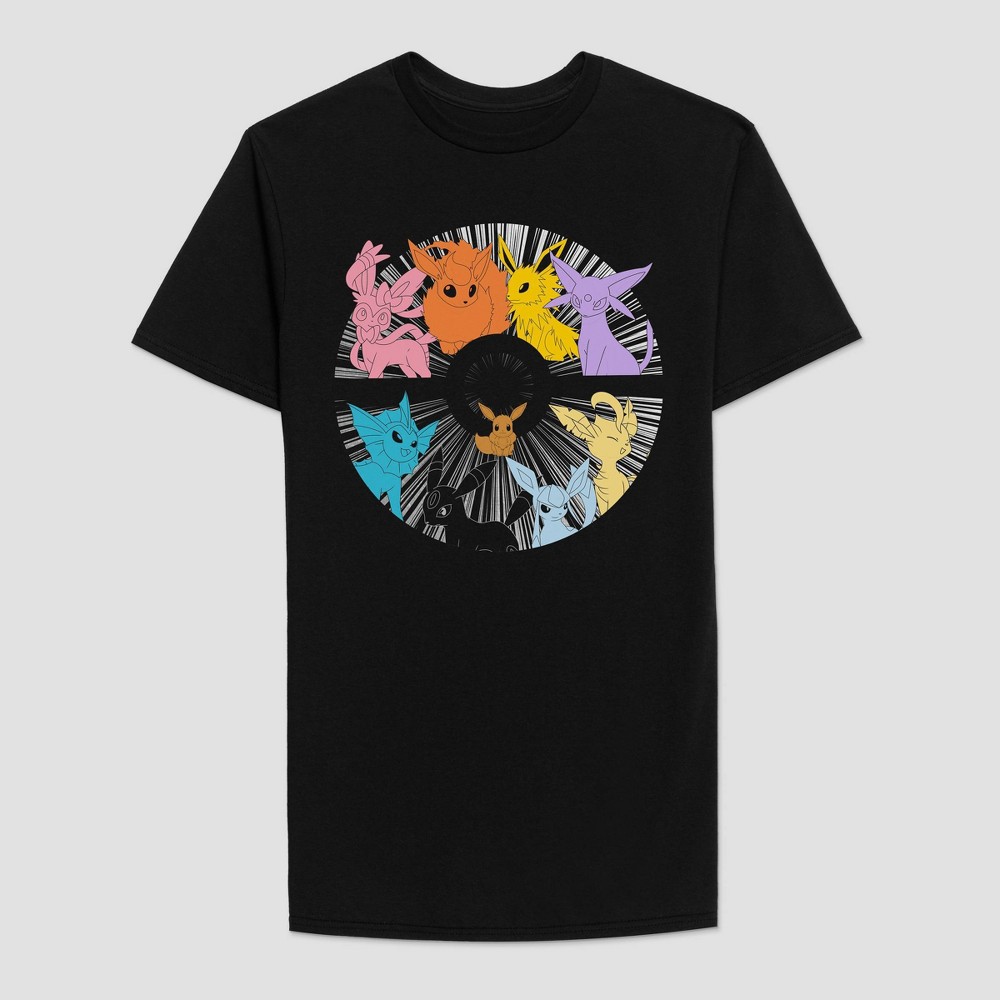 Men's Pokemon Eevee Short Sleeve Graphic T-Shirt - Black S