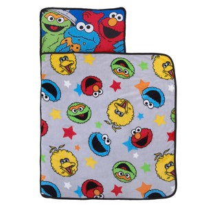 Sesame Street Adventures Blue, Yellow and Red Elmo, Big Bird, Oscar the Grouch and Cookie Monster Toddler Nap Mat - 1 of 4