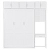 Full/Queen Size Wall Murphy Bed Space Saving Foldable Bed with Desk, Top Cabinet and Storage Shelves, White/Gray-ModernLuxe - 4 of 4