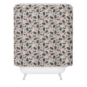 Deny Designs Coastal Studio Hollydays Shower Curtain Light Pink: Abstract Microfiber Bath Decor, Machine Washable - 1 of 3