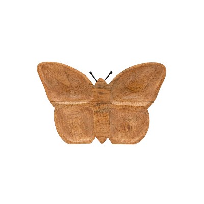 Butterfly Figure Natural Mango Wood & Metal by Foreside Home & Garden