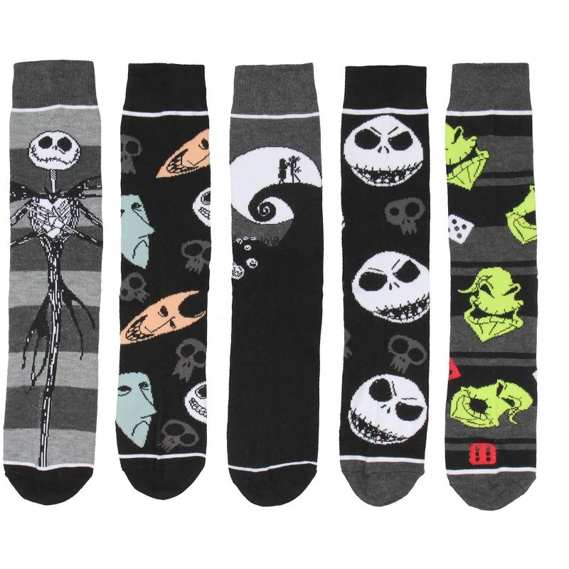 The Nightmare Before Christmas Fun Character Crew Socks For Men Women 5 Pairs Multicoloured, 1 of 5