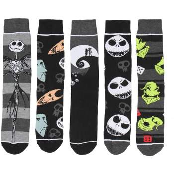 The Nightmare Before Christmas Fun Character Crew Socks For Men Women 5 Pairs Multicoloured