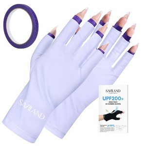 Saviland Pro Full-Finger UV Shield System - UPF200+ Surgical Gloves w/Tactical Tape for Gel Lamp Defense & Cuticle Care (Size: 1 Pair) - 1 of 4