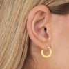 14k Yellow Gold 3mm Diamond Cut & Polished Tube Hoop Earrings - 2 of 3