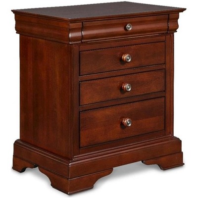 New Classic Furniture,Versailles Solid Wood Engineered Wood Nightstand in Cherry