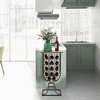 Costway 14 Bottles Wine Rack Console Table Freestanding Wine Storage with Woodtop & Wheels - 3 of 4