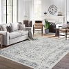 Area Rug 8x10 Washable Rug Grey Vintage Rug Traditional Floor Cover Thin Rug Retro Indoor Distressed Non Slip Carpet Floral Print Mat Dining Room - 2 of 4