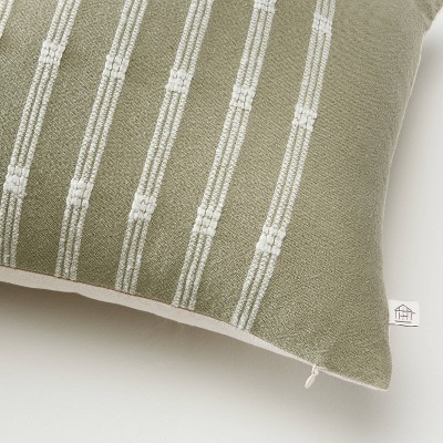 12&#34;x30&#34; Textured Rail Stripe Lumbar Throw Pillow Sage Green/Cream - Hearth &#38; Hand&#8482; with Magnolia_2