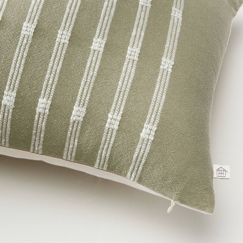12&#34;x30&#34; Textured Rail Stripe Lumbar Throw Pillow Sage Green/Cream - Hearth &#38; Hand&#8482; with Magnolia, 5 of 8