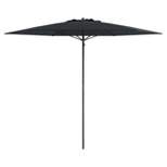 7.5' x 7.5' UV and Wind Resistant Beach/Patio Umbrella Black - CorLiving