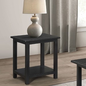 20" Distressed Java Wood End Table with Lower Shelf, Perfect for Rustic and Cozy Living Spaces - 1 of 4